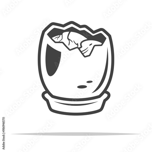 Balut or boiled fertilized duck egg icon transparent vector isolated