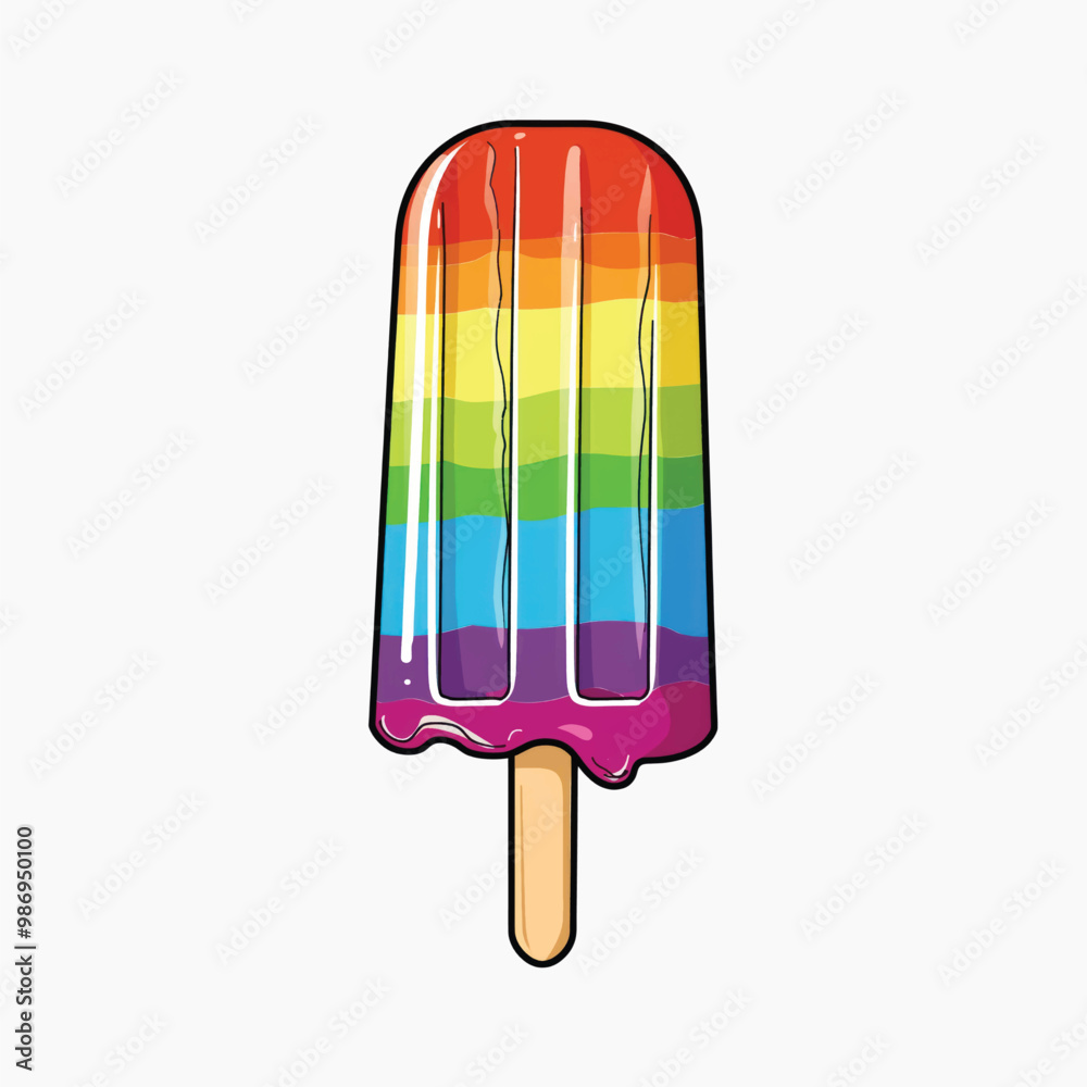 Colorful rainbow popsicle illustration Colorful rainbow popsicle illustration