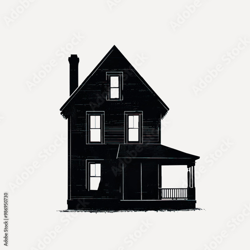 Silhouette of a vintage house
