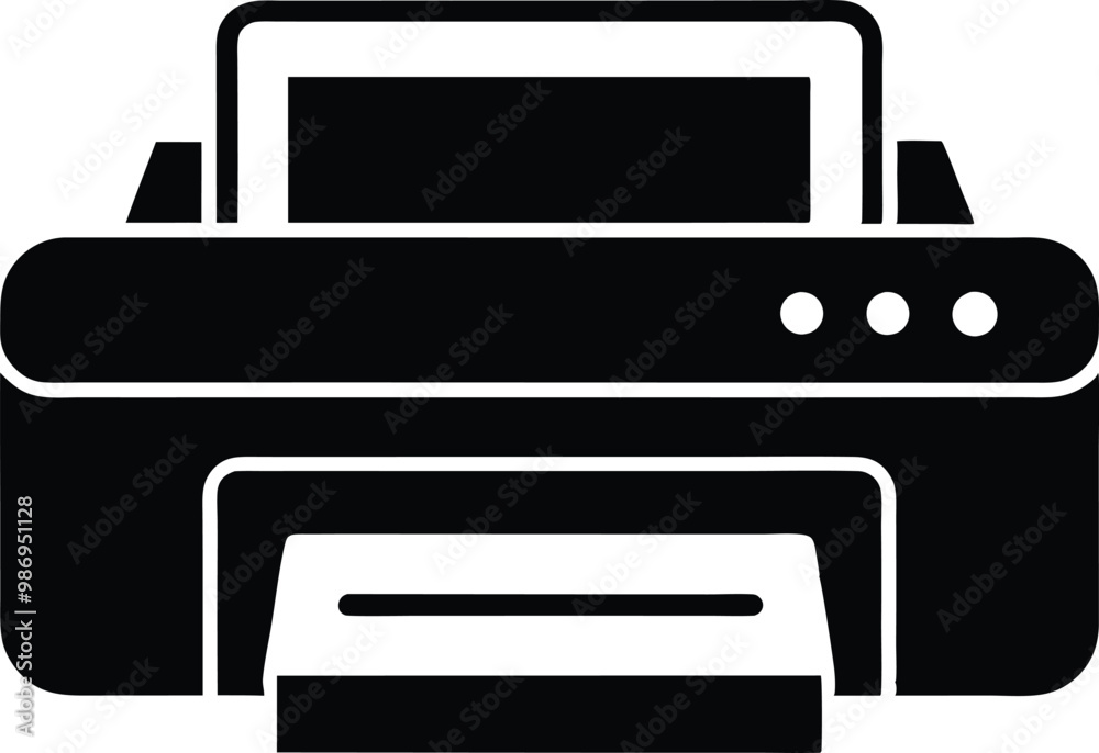 Printer silhouette vector, printer icon Printer silhouette vector, printer icon