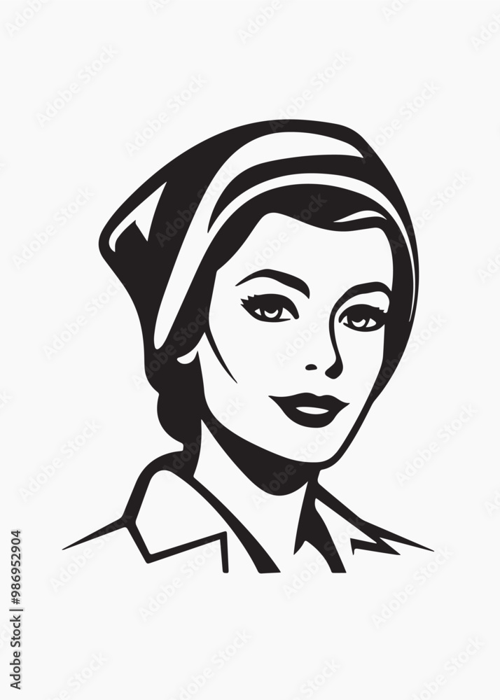 Retro woman vector illustration