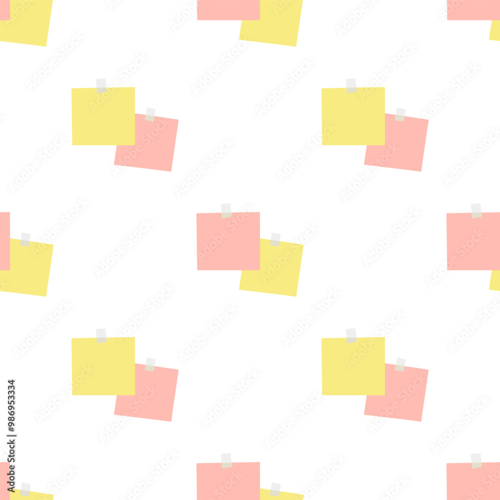 Cartoon Sticky note seamless patterns, Vector. Cartoon Sticky note seamless patterns, Vector.