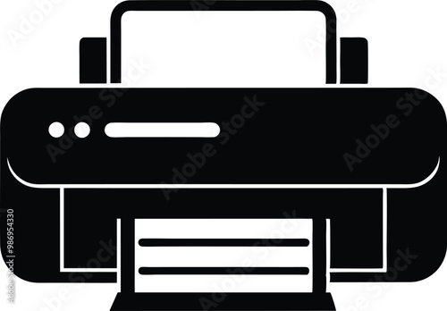 Printer silhouette vector, printer icon