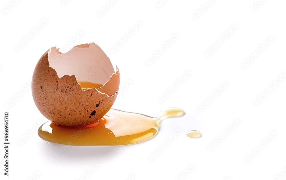 Studio shot of egg shell isolated on white background