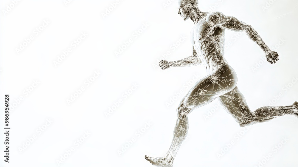 Athlete body Activity Concept Scientific Visualization Neural Connections affecting muscle performance Athlete body Activity Concept Scientific Visualization Neural Connections affecting muscle performance