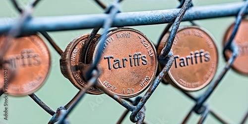 A close-up of copper coins ...