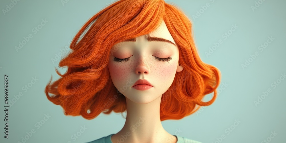 Person with orange hair close-up