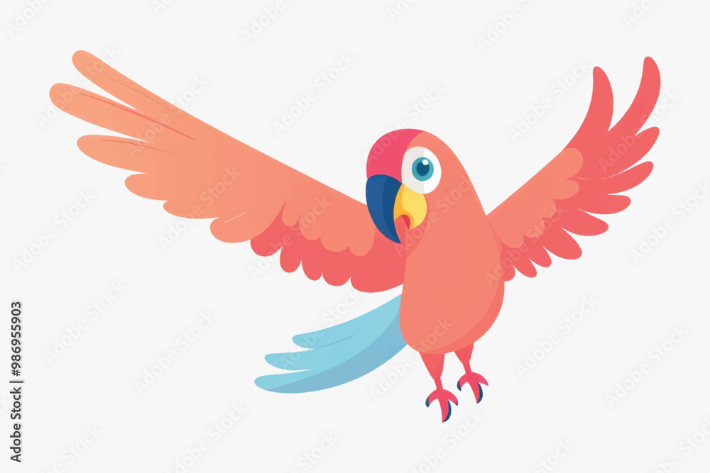 Obraz premium Colorful parrot with open wings