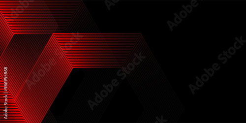Abstract hexagon red and black are light pattern with the gradient is the with floor wall metal texture soft tech simple
