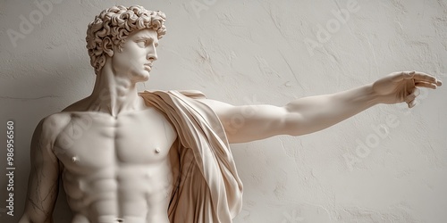 A graceful marble statue of...