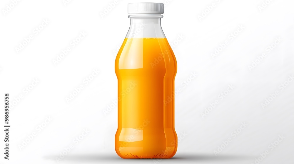 Orange juice bottle isolated on a white transparent background, showcasing the beverage with a clear and clean appearance. Orange juice bottle isolated on a white transparent background, showcasing the beverage with a clear and clean appearance.