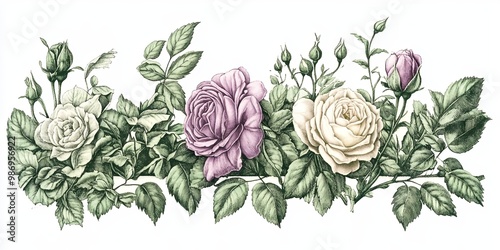 Elegant Rose Border: A deli...