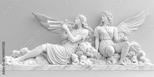 Angelic Harmony: Two marble...