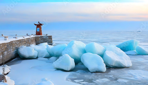 Frozen scenery of Xingkai Lake captures the charm of winter nature photo