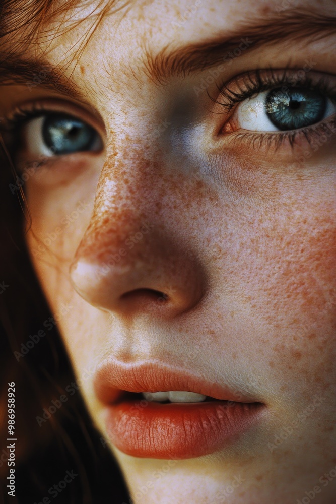 Woman with Freckles Close Up Woman with Freckles Close Up