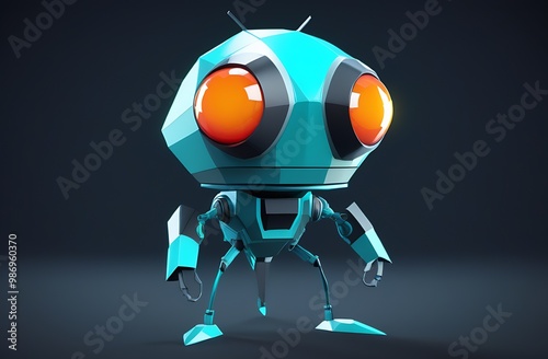 robot chatbot, artificial intelligence in science and business, technology and engineering concept,polygonal style alien robot
