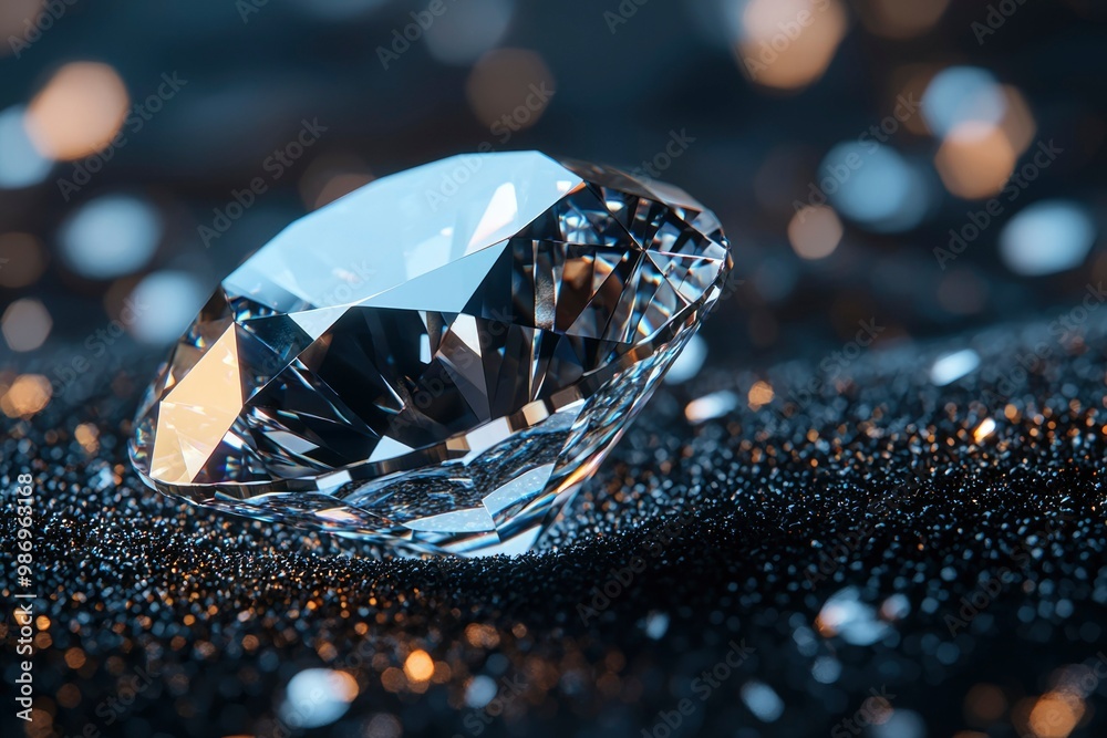 A Single Diamond Resting on a Bed of Smaller Diamonds A Single Diamond Resting on a Bed of Smaller Diamonds