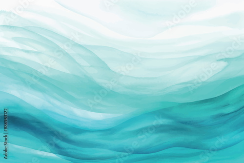 Abstract watercolor ocean waves