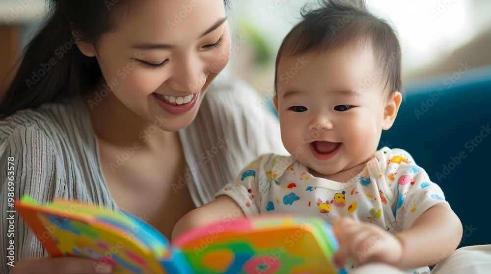 Loving Mother Embracing and Playing with Cheerful Baby in Cozy Home Setting Loving Mother Embracing and Playing with Cheerful Baby in Cozy Home Setting