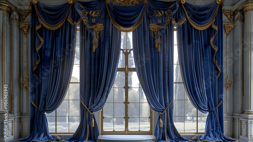blue curtain