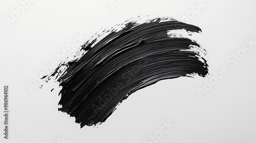 Textured Black Paint Stroke On White Background Ideal For Design Projects