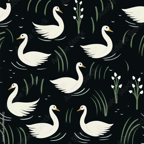 Elegant swan pattern design