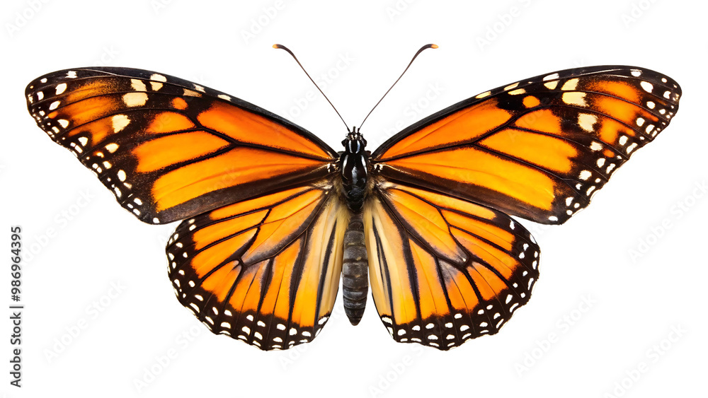 Fototapeta premium Monarch Butterfly on a Transparent PNG Background