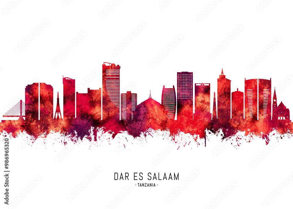 Dar es Salaam Tanzania Skyline Red Dar es Salaam Tanzania Skyline Red