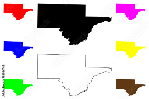 Schuyler County, Illinois (U.S. county, United States of America, USA, U.S., US) map vector illustration, scribble sketch Schuyler map photo