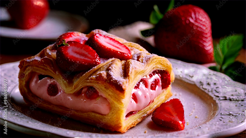 Millefeuille Strawberry Pastry Millefeuille Strawberry Pastry