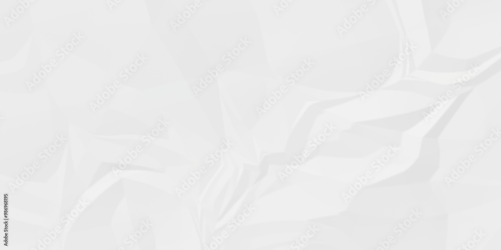 White crumple paper texture handmade macro background. crumple white paper texture abstract shape pattern with copy space Tileble wrinkled.