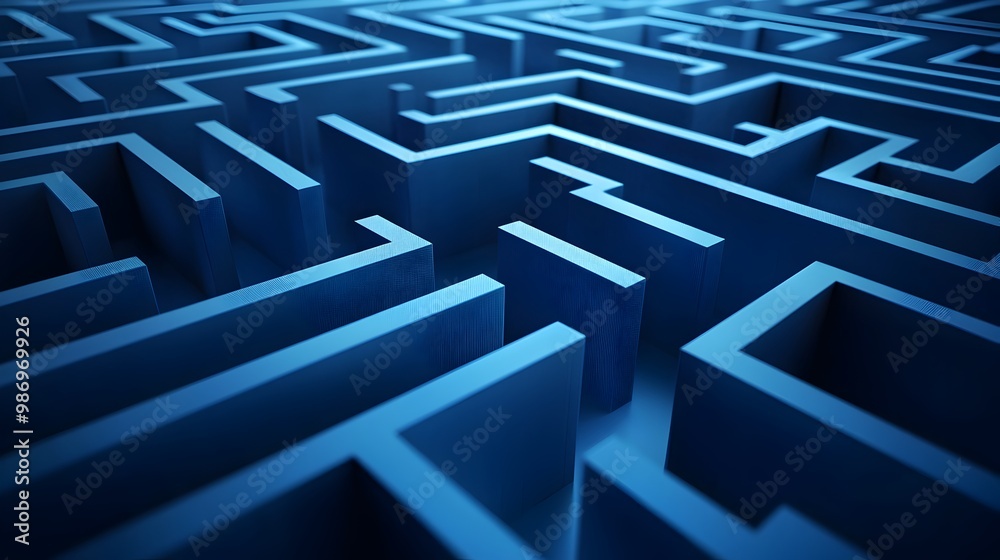 Creative Business Maze Concept Showcasing Different Paths to Success and Problem-Solving Strategies