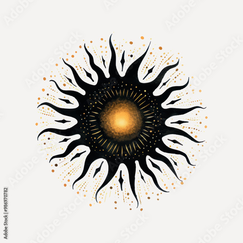 Abstract radiant sunburst design