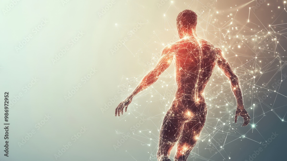 Athlete neural pathways Scientific visualization performance impact analysis on copy space background Athlete neural pathways Scientific visualization performance impact analysis on copy space background