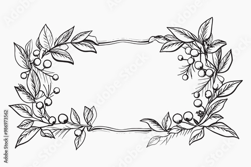 Wallpaper Mural Elegant botanical frame illustration Torontodigital.ca