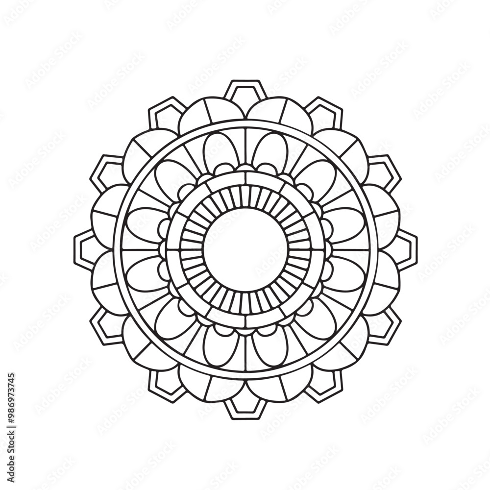 Circular pattern in the form of a mandala. Henna tatoo mandala. Mehndi style. Decorative pattern in oriental style. Coloring book page. Circular pattern in the form of a mandala. Henna tatoo mandala. Mehndi style. Decorative pattern in oriental style. Coloring book page.