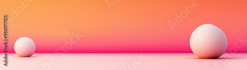 White Eggs on Pink and Orange Gradient Background.