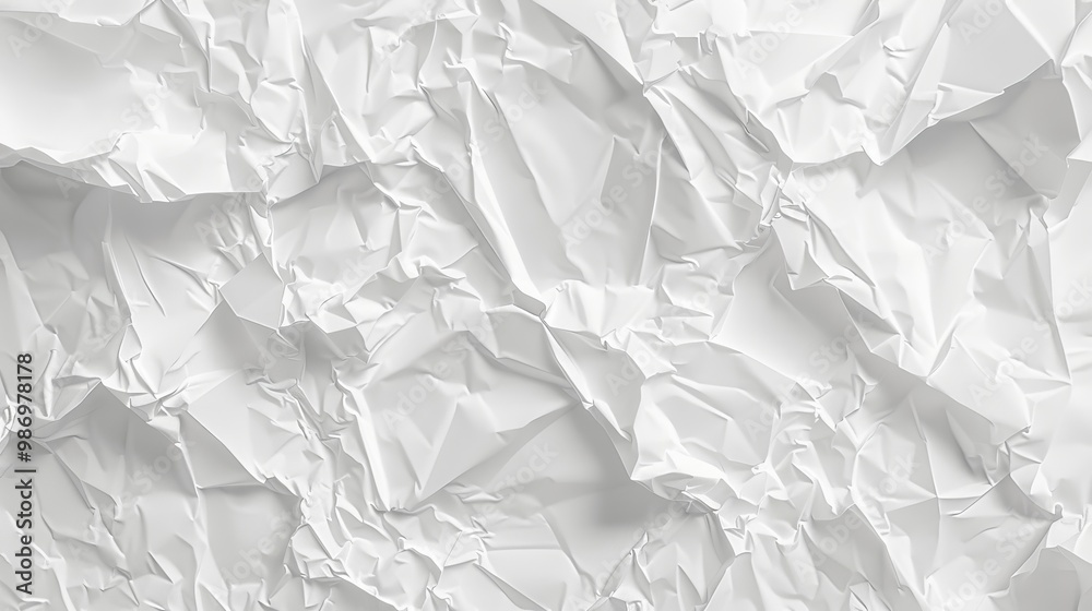 Obraz premium A close-up image of a crumpled white paper, showcasing its texture and creases.