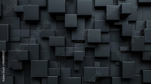A computer-generated image of a dark gray geometric pattern of cubes.