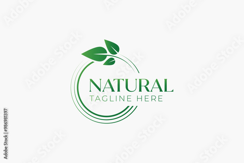 Logo Natural Leaf Icon Label Green Organic Nature Concept