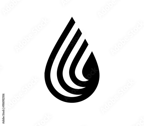 Waterdrop W Logo - Modern Minimalist Design