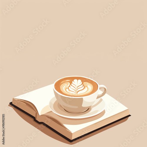 Coffee book relaxation cozy art