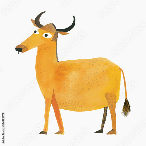 Cartoon antelope with horns