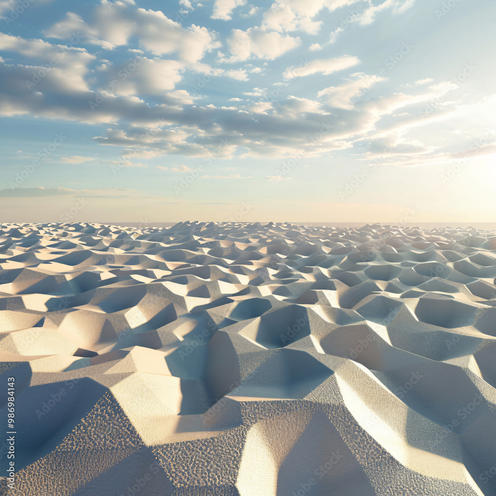 Fototapeta premium 3D abstract landscape of extruding cubes