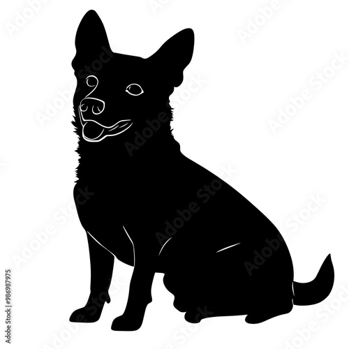 silhouette of a lancashire heeler