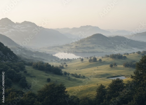 Bernese Alps Landscape with Reflections in Water