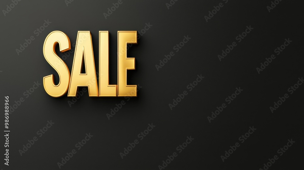 Golden sale text on a dark background, perfect for promotions and marketing. Golden sale text on a dark background, perfect for promotions and marketing.