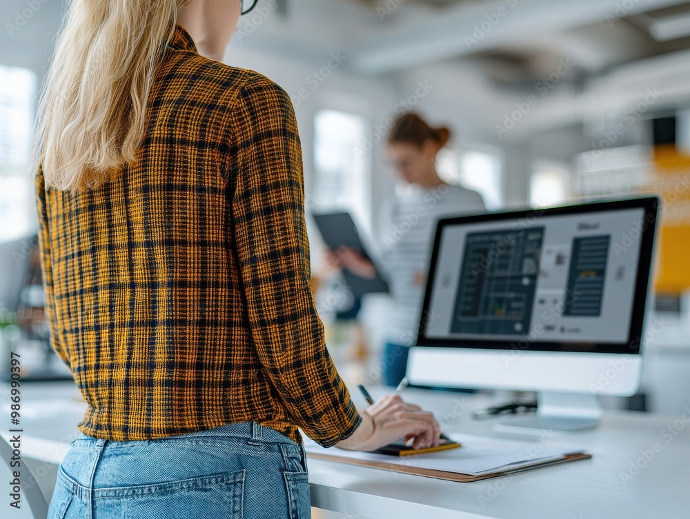 © Tonton54 - Person working on computer at modern office workspace. © Tonton54 - Person working on computer at modern office workspace.