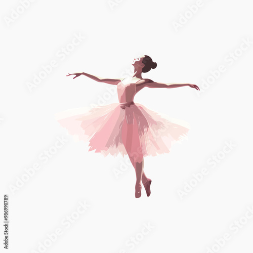 Elegant ballerina dancing gracefully