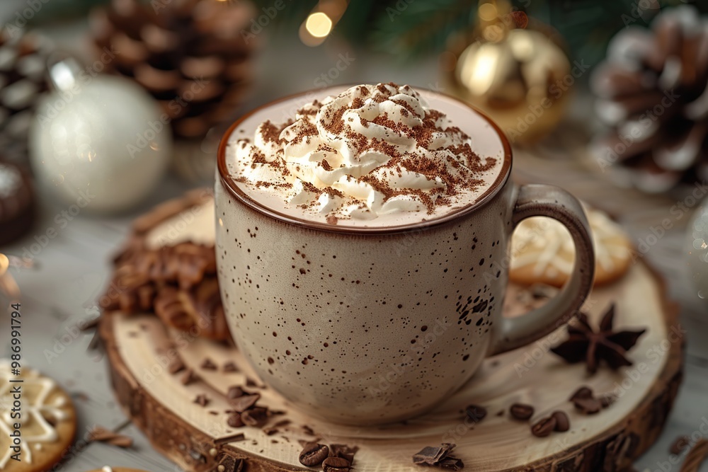 Hot Chocolate with Whipped Cream and Cocoa Powder Hot Chocolate with Whipped Cream and Cocoa Powder